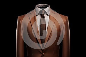 Elegant men brown suit model. Generate Ai