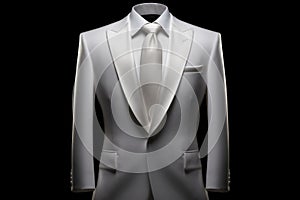 Elegant men white suit formal. Generate Ai