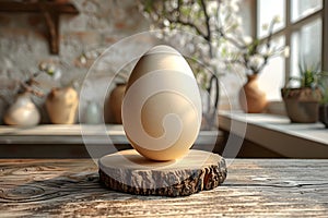 Elegant Minimalist Ester Egg on Canvas: Simple Design