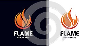 elegant minimalist fire logo set