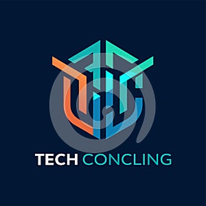 Elegant and minimalist logo design for a tech consulting company, featuring sleek and innovative elements, Design a timeless,