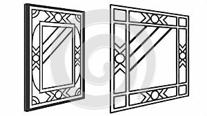 Elegant mirror frames, decorative interior design elements vector design Generative AI