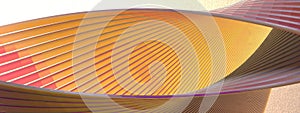 Elegant and Modern 3D Rendering abstract background in warm colors with bent, twisted curves and contemporary Bezier curves