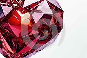 An elegant and modern abstract heart design for Valentine's Day, featuring geometric shapes in various shades of red. photo
