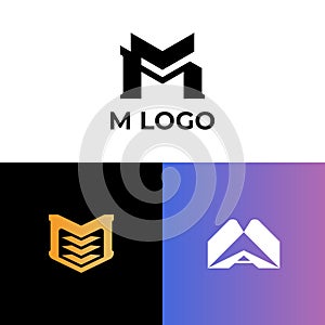 Elegant Modern abstract set monogram letter m logo design for your business