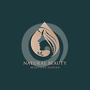 Elegant Modern Beauty Woman Natural Drop Water Version Inspiration Illustration Vector Design