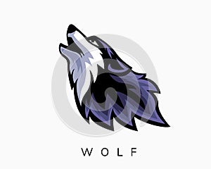 Elegant modern e-sport style wolf loosened art logo design inspiration