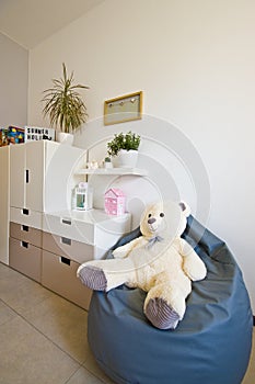 Elegant modern girl children room interior bedroom