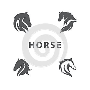 Elegant Modern Illustration Set Horse Collection Design Inspiration Black on White