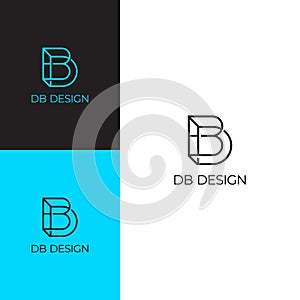 Elegant Modern Monogram DB letter Logo 3D Effect