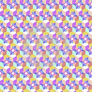 Elegant modern multicolor hexagon texture for screen printing and textile. Vector seamless honeycomb pattern design background