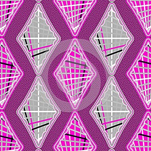 Pink and silver grey seamless pattern