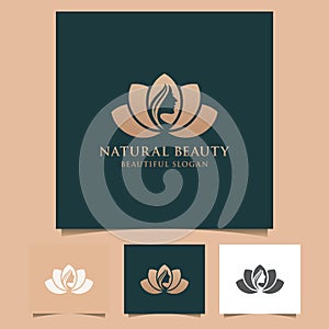 Elegant Modern Simple Woman Nature Lotus Illustration Design Inspiration Beauty Branding