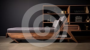 Elegant Modern Wooden Lounger - Linear Elegance Design photo