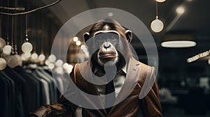 Elegant Monkey in Suit Under Bright Lights 5