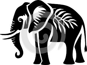Elephant - minimalist and flat logo - vector illustration