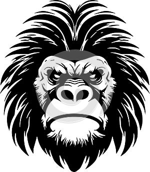 Gorilla - minimalist and simple silhouette - vector illustration photo