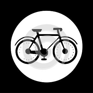 Bike - black and white vector illustration photo