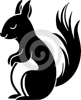 Squirrel - minimalist and flat logo - vector illustration