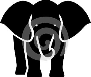 Elephant - black and white vector illustration