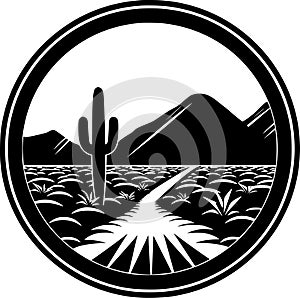 Desert - minimalist and simple silhouette - vector illustration