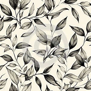 Elegant Monochrome Botanical Leaf Pattern for Sophisticated Design