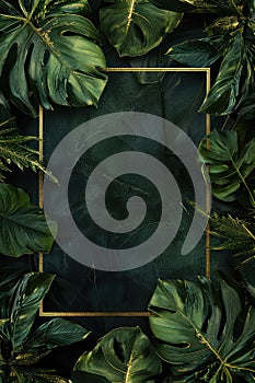 Elegant Monstera and Leafy Theme Invitation Background