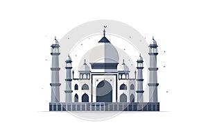 Elegant Mosque Illustration with Minarets and Domes. Vector illustration design photo