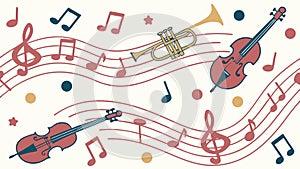 Elegant Music Notes & Instruments Seamless Pattern Design, vector design Generative AI