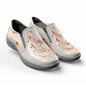 Elegant Music Notes Shoe 3d Model With Streamlined Design