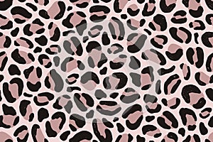 Elegant natural animalistic seamless pattern. Colorful decorative leopard skin background and textile print. Fashionable
