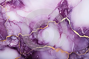 elegant natural white purple and gold veins marble stone texture, luxury abstract background
