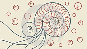 Elegant Nautilus Shell Spiral Pattern, Geometric Design, vector design Generative AI