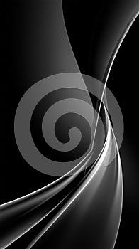 Luxurious Black Satin Draped Background.AI-generated