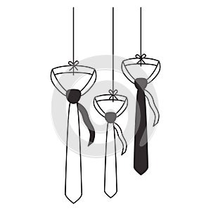 Elegant neckties hanging icon