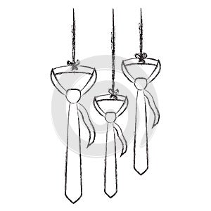 Elegant neckties hanging icon