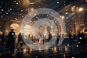 Elegant New Years Eve ballroom celebration with