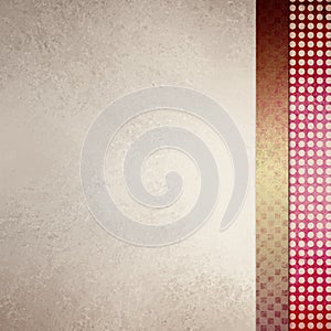 Elegant off white background with sidebar designs in red and gold textures