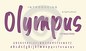 Elegant Olympus Typeface Illustration: Stylish Scripted Alphabet