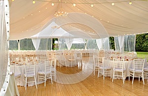 Elegant open air marquis for a wedding venue