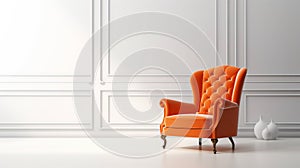Elegant Orange Bergère Chair
