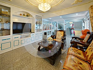 Elegant oriental classic vintage Chinese living room, interior d
