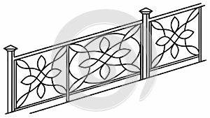 Elegant Ornamental Ironwork Vector: Decorative Metal Railing Design, vector design Generative AI