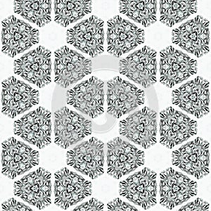 Elegant and ornamental monochromatic pattern and designs on solid sheet of wallpaper. Concept of home decor and interior designing