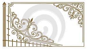 Elegant Ornate Corner Frame Vector Element, vector design Generative AI
