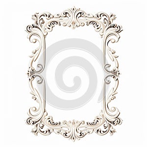 Elegant Ornate Frame Design On White Background