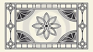 Elegant Ornate Rectangle Floral Frame, vector design Generative AI