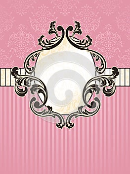 Elegant oval French vintage label