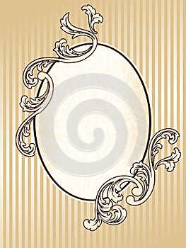 Elegant oval vintage sepia frame