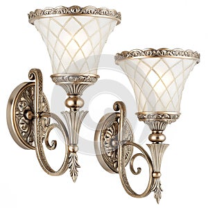 Elegant Pair of Wall Sconces Design isolated on white background